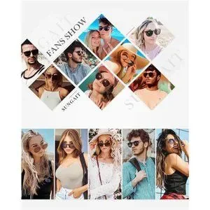 3 Pcs Womens Vintage Round Sunglasses for Women Men Classic Retro Designer Style 3 Pack Round Metal Frame Circle Rim Fashion Sunglasses for  main image 2